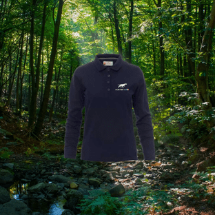 POLO BLEU MANCHES LONGUES